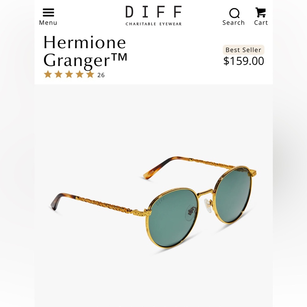 Diff Eyewear Black Glasses Case with Gold Emblem